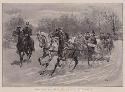 Hiver à New York, traîneau dans Central Park - John Charlton